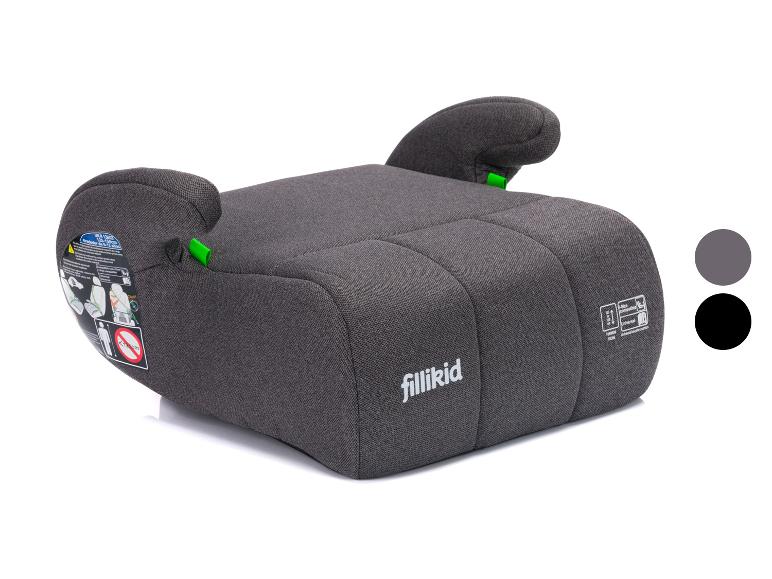 fillikid Kindersitzerhöhung in Dunkelgrau mit grünen Akzenten.