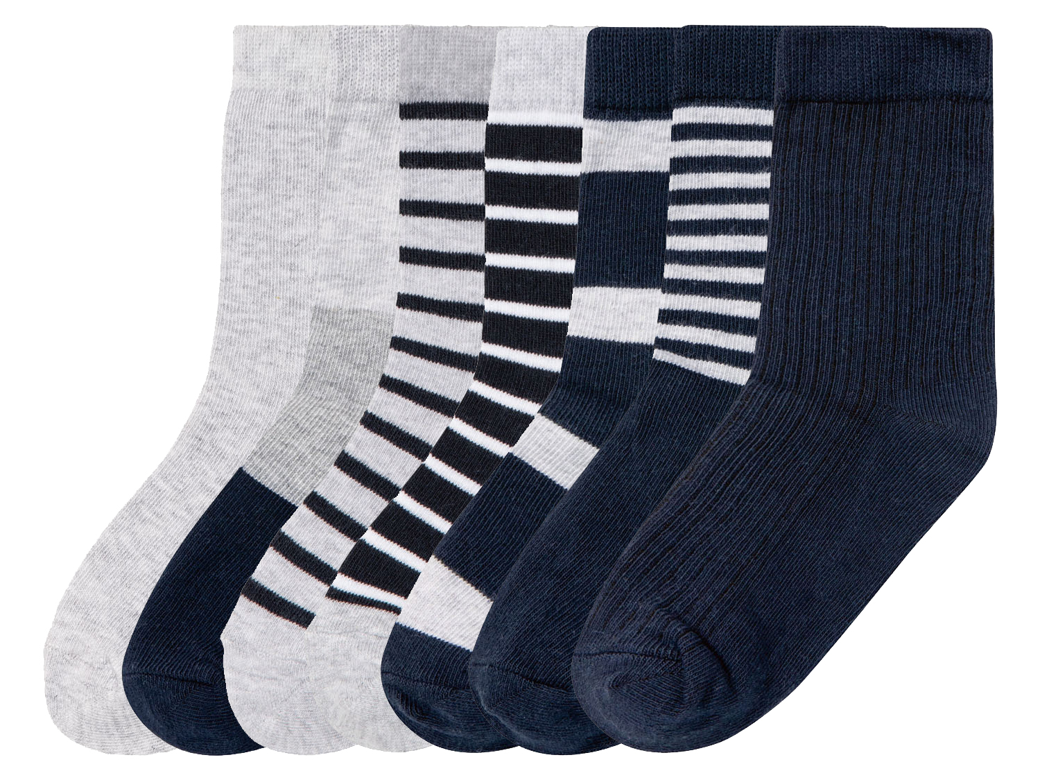 lupilu® Kleinkinder Socken (23-26, grau/navy/gelb) | 04055333017290