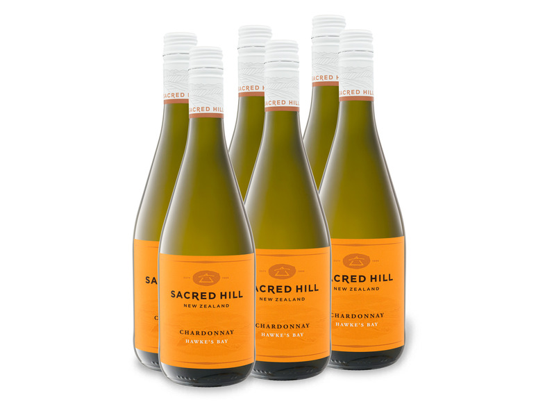 Gehe zu Vollbildansicht: 6 x 0,75-l-Flasche Weinpaket Sacred Hill Chardonnay Hawke´s Bay trocken, Weißwein - Bild 1