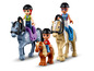 LEGO Friends Figuren reiten auf Pferden.