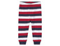 Rot-blaue gestreifte Babyhose.