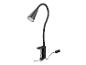 Schwarze Schreibtischlampe mit flexiblem Arm und Klemmbefestigung