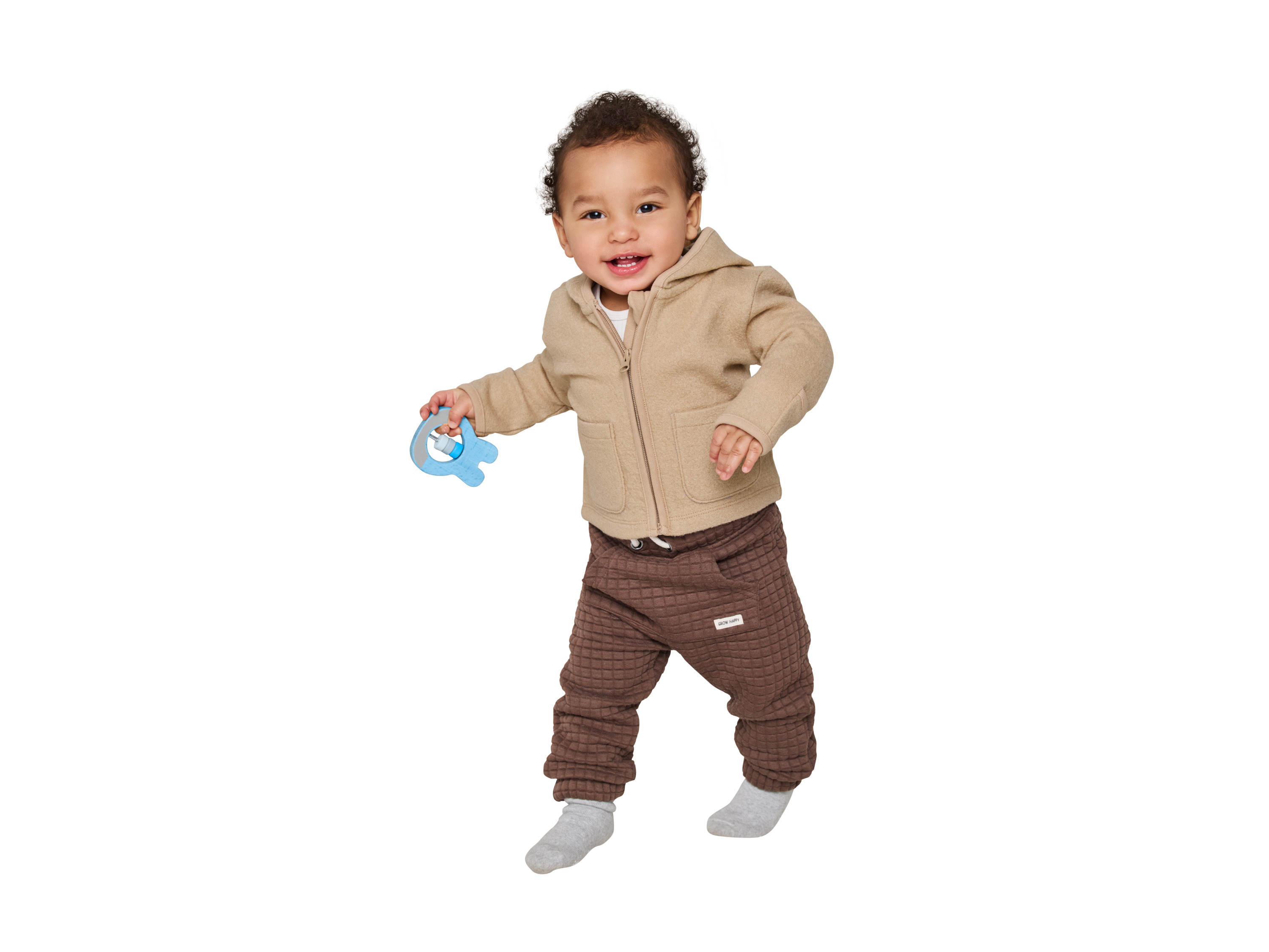 LUPILU® Premium Baby Wollwalk-Jacke (Beige, 74/80) – Bild 2 von 4