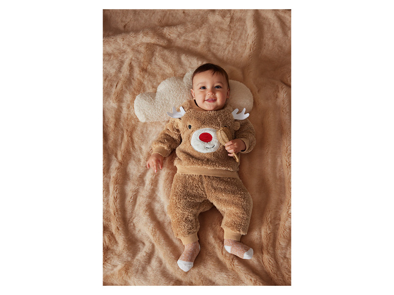 Gehe zu Vollbildansicht: lupilu® Baby Plüschanzug in niedlichem, weihnachtlichem Design - Bild 3