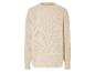 Beigefarbener Pullover mit durchbrochenem Muster.