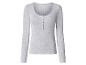 Graues Damen-Langarmshirt mit U-Ausschnitt