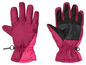 Ein Paar rosa und dunkelrote Winterhandschuhe.