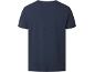 Dunkelblaues Kurzarm-T-Shirt, Rückansicht.