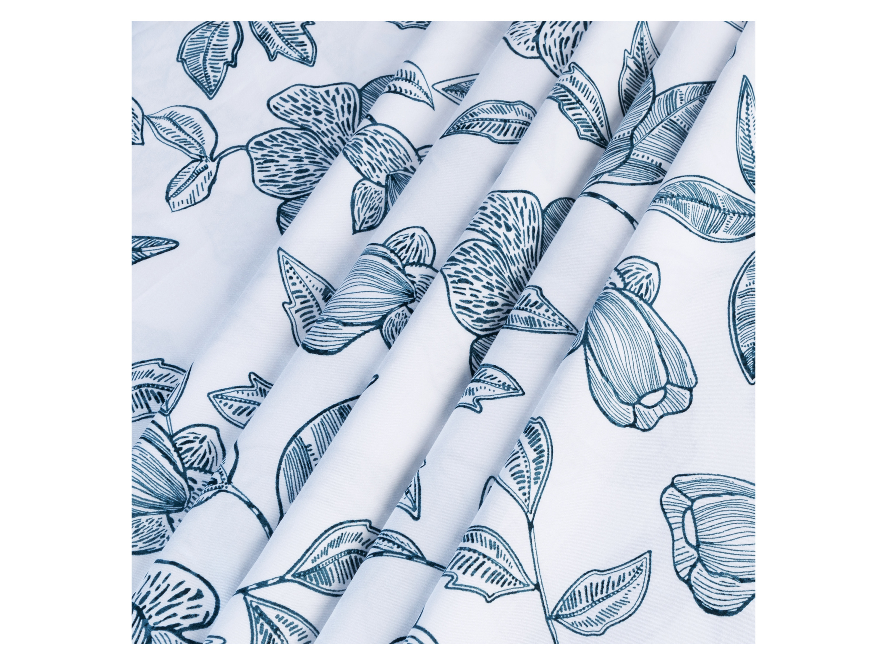 Thumbnail - LIVARNO home Bettwäsche Satin, 135 x 200 cm (Blumen/blau/weiß)