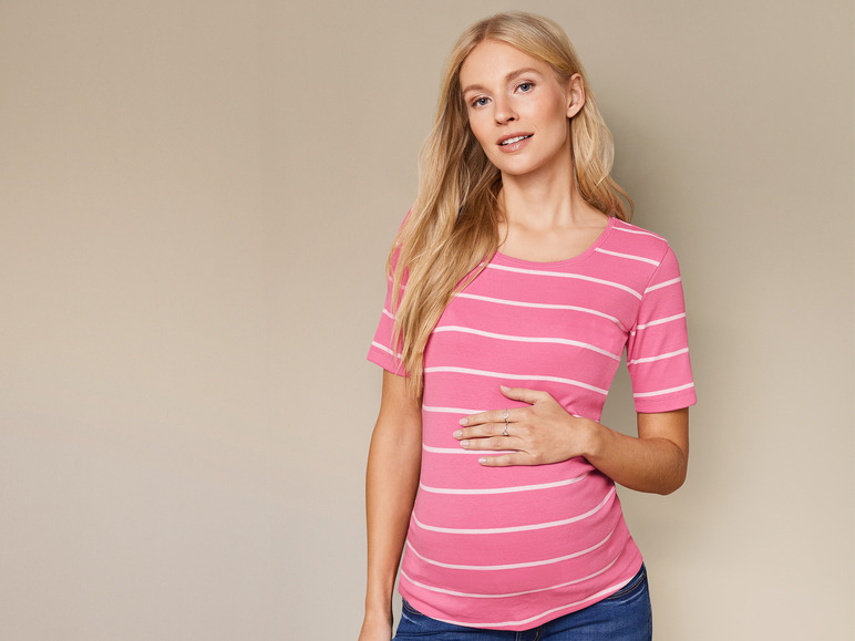 Gehe zu Vollbildansicht: esmara® Damen Umstands-T-Shirts, 2 Stück, in modischer Ripp-Qualität - Bild 22