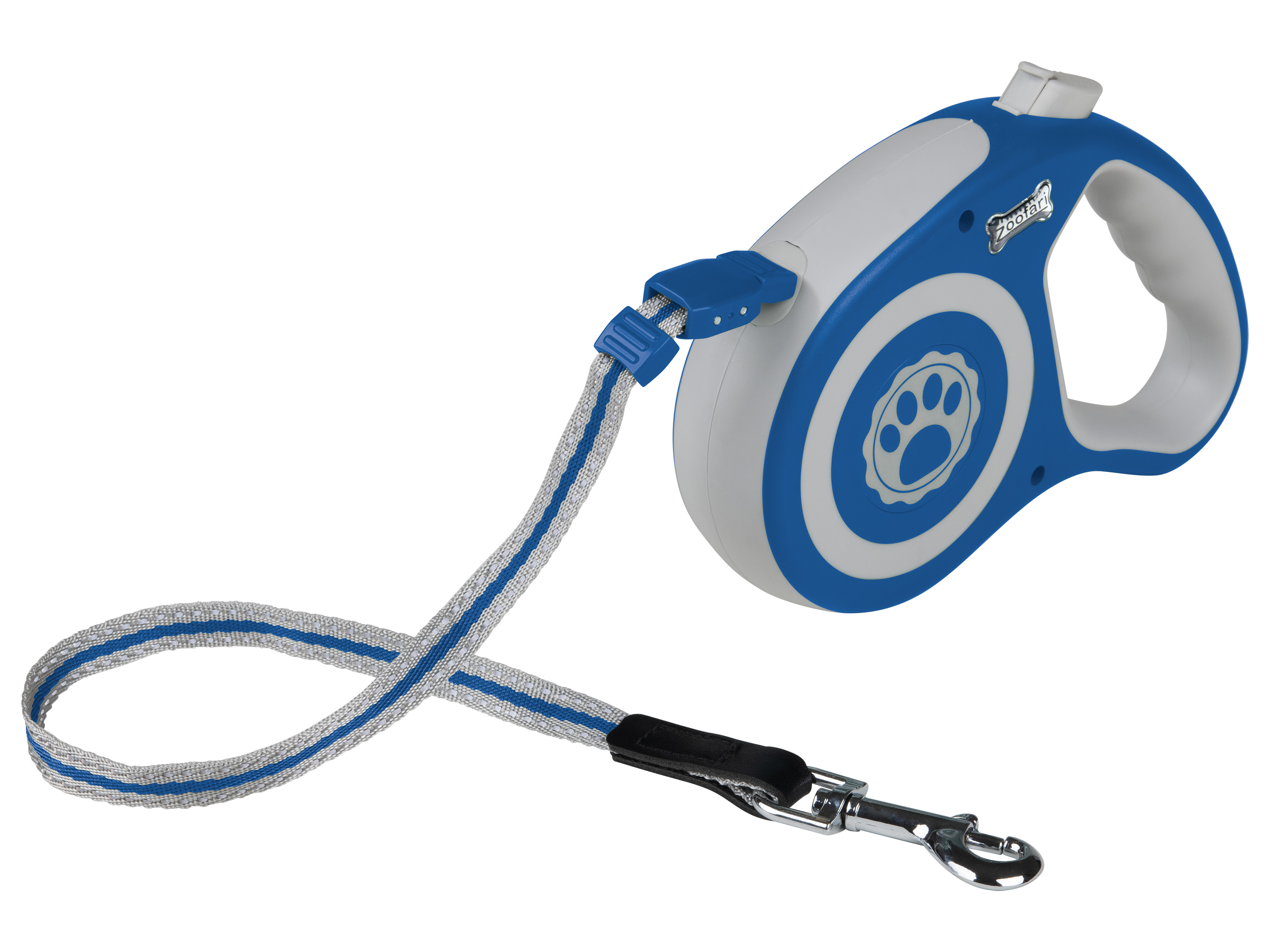 zoofari® Ausziehleine mit Rückzugmechanismus (klein hellgrau, blau) | 04334036059029