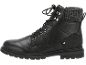 Herren-Schnürstiefeletten in Schwarz mit Strickbündchen.