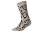 Beiger Socken mit schwarz-weißem Leopardenmuster