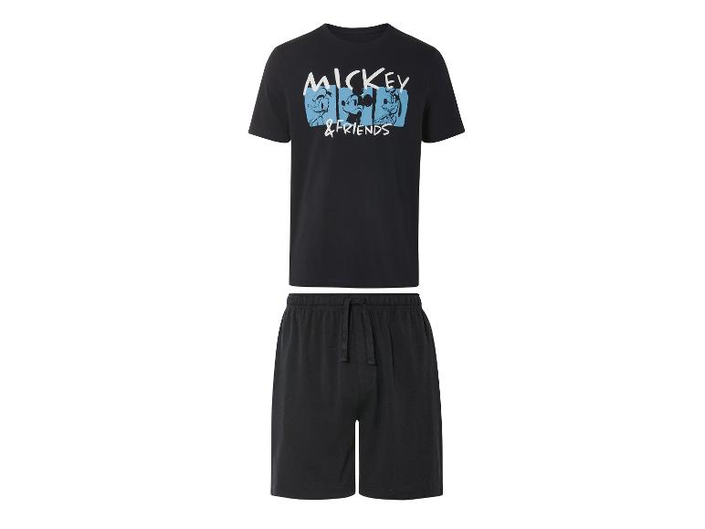 Mickey & Friends Pyjama: schwarzes T-Shirt und Shorts.