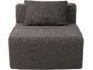 Dunkelgraues Modulsofa mit Kissen, strukturierter Stoff.
