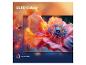 QLED-Bildschirmfernseher zeigt eine lebendige, farbenfrohe Blume.