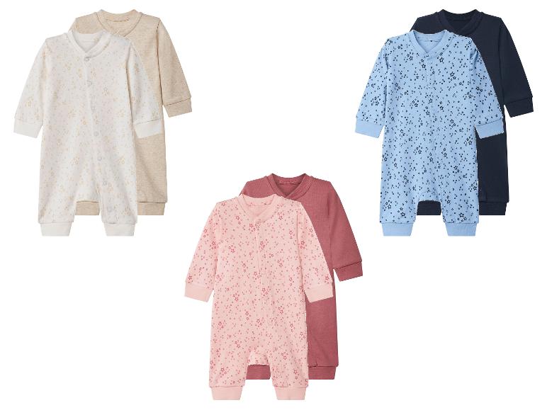 Baby-Strampler in 3 Sets: beige, rosa und blau mit Sternenmuster, sowie unifarben
