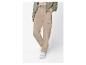 Beige Cargohose mit Kordelzug für Damen.