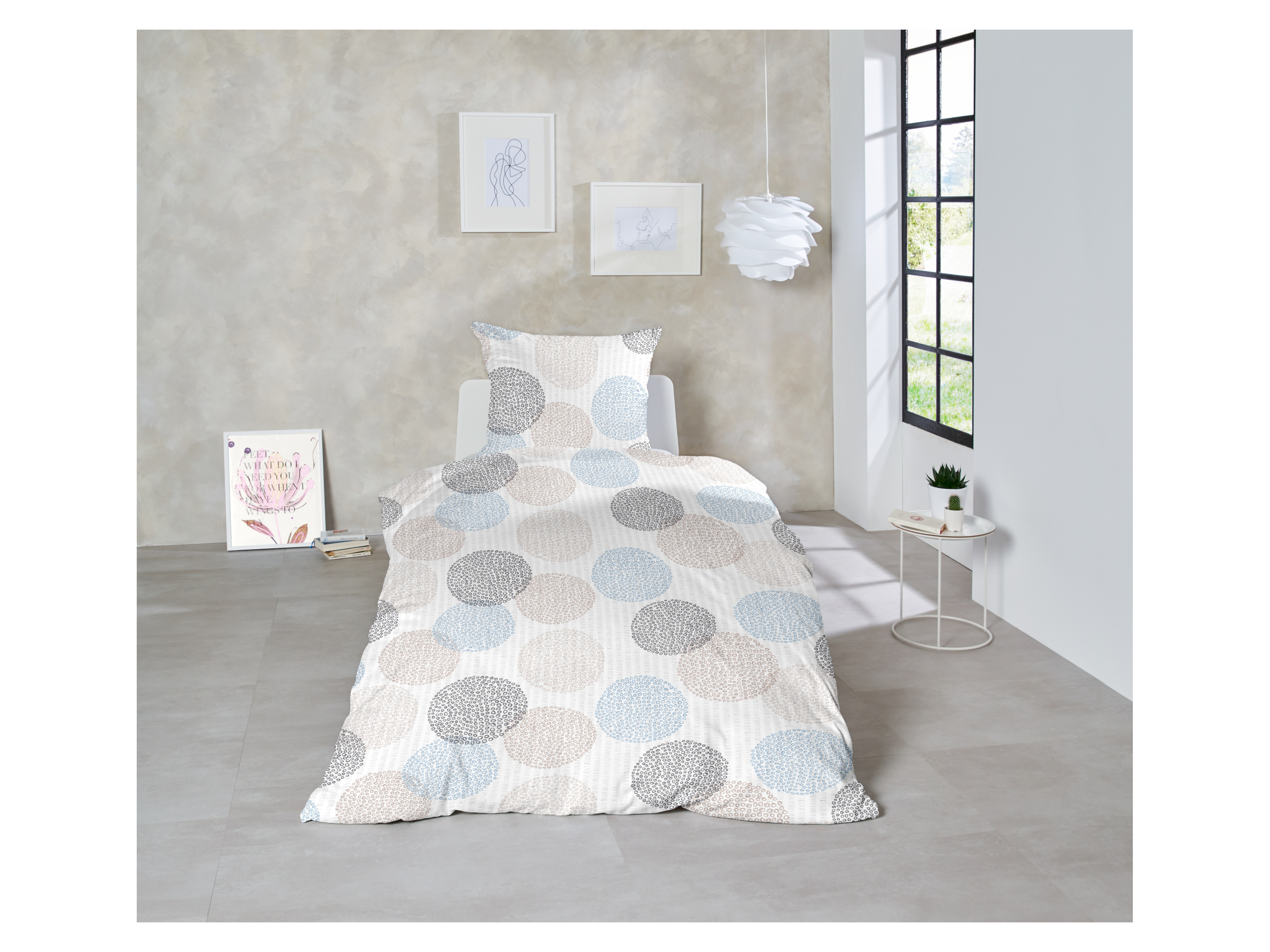 WESTMINSTER Seersucker Bettwäsche Millefleur (Kreise, 200 x 220 cm) – Bild 2 von 2