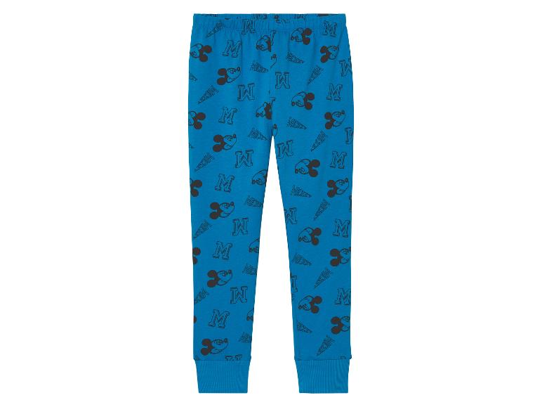 Blaue Kinder-Leggings mit Mickey Maus Motiv.