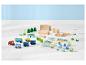 Peppa Pig Holzspielset mit Zug, Bussen, Schienen und Figuren.