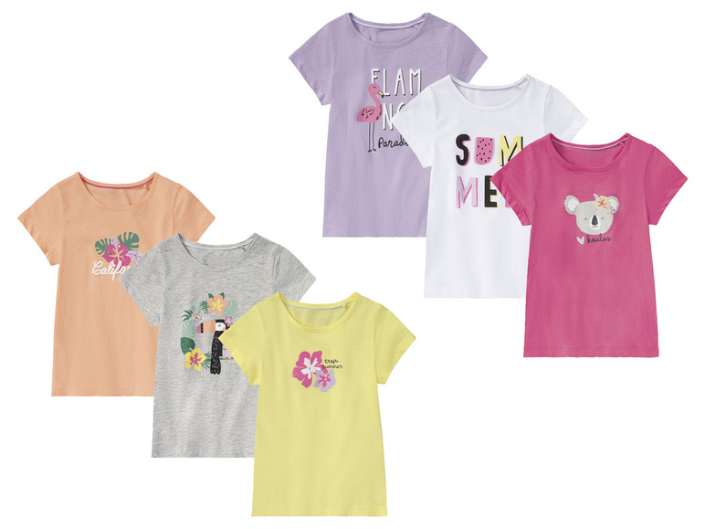Gehe zu Vollbildansicht: lupilu® Kleinkinder Mädchen T-Shirts, 3 Stück, mit Print - Bild 1