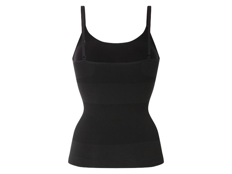 Schwarzes Damen-Shapewear-Top mit verstellbaren Trägern, Rückansicht