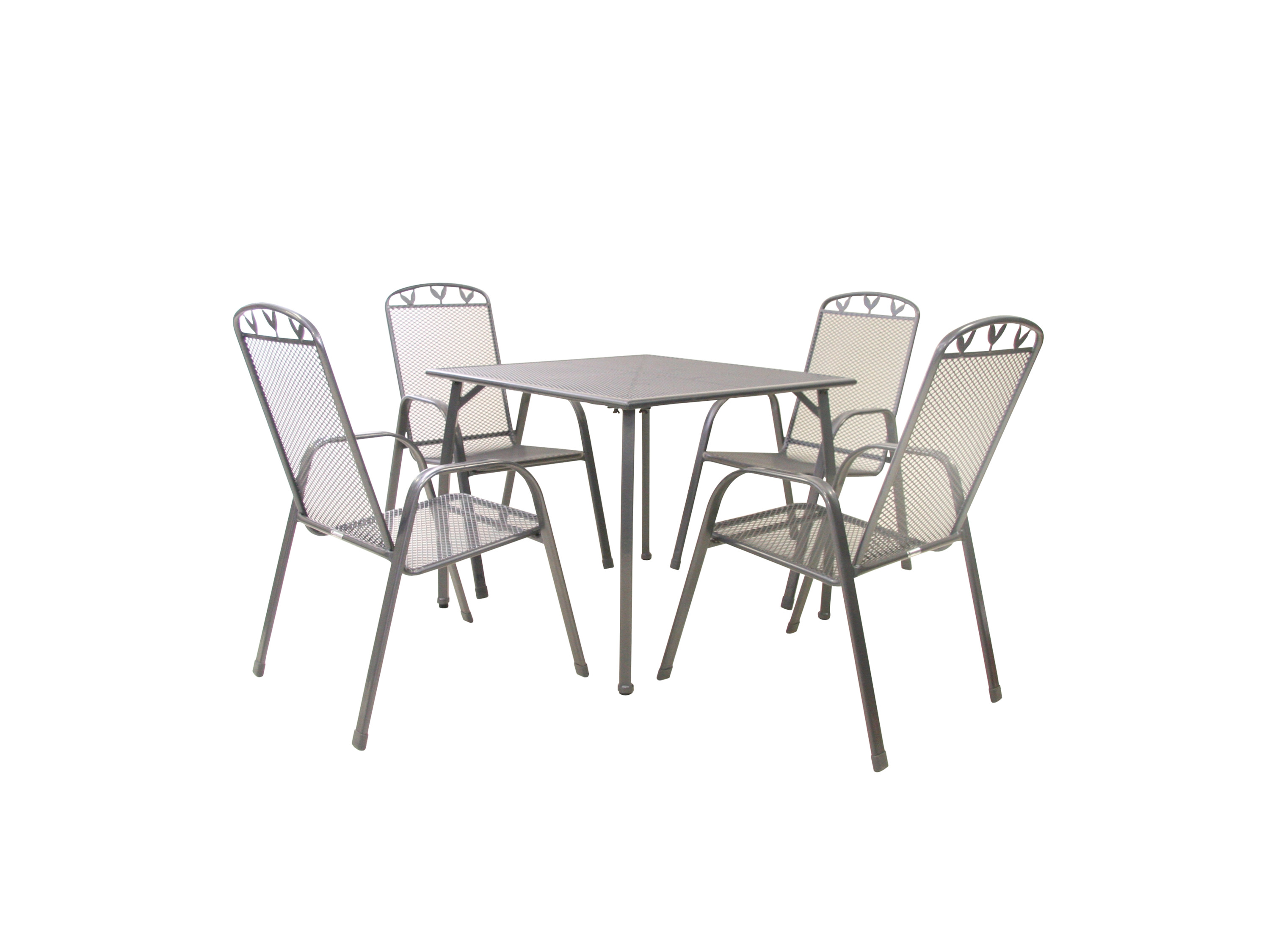 GREEMOTION Gartentischgruppe Toulouse (Tisch + 4 Stapelstühle, 90 x 74 x 90 cm)