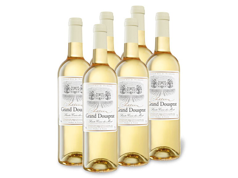 Gehe zu Vollbildansicht: 6 x 0,75-l-Flasche Weinpaket Château Grand Dousprat Sainte-Croix-du-Mont AOC süß, Süßwein - Bild 1