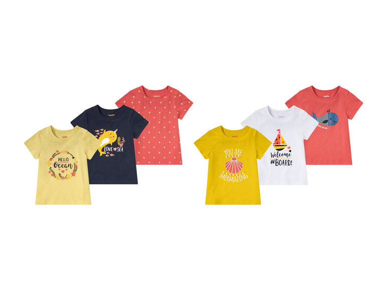 Gehe zu Vollbildansicht: lupilu® Kleinkinder T-Shirt, 3 Stück, aus reiner Baumwolle - Bild 1