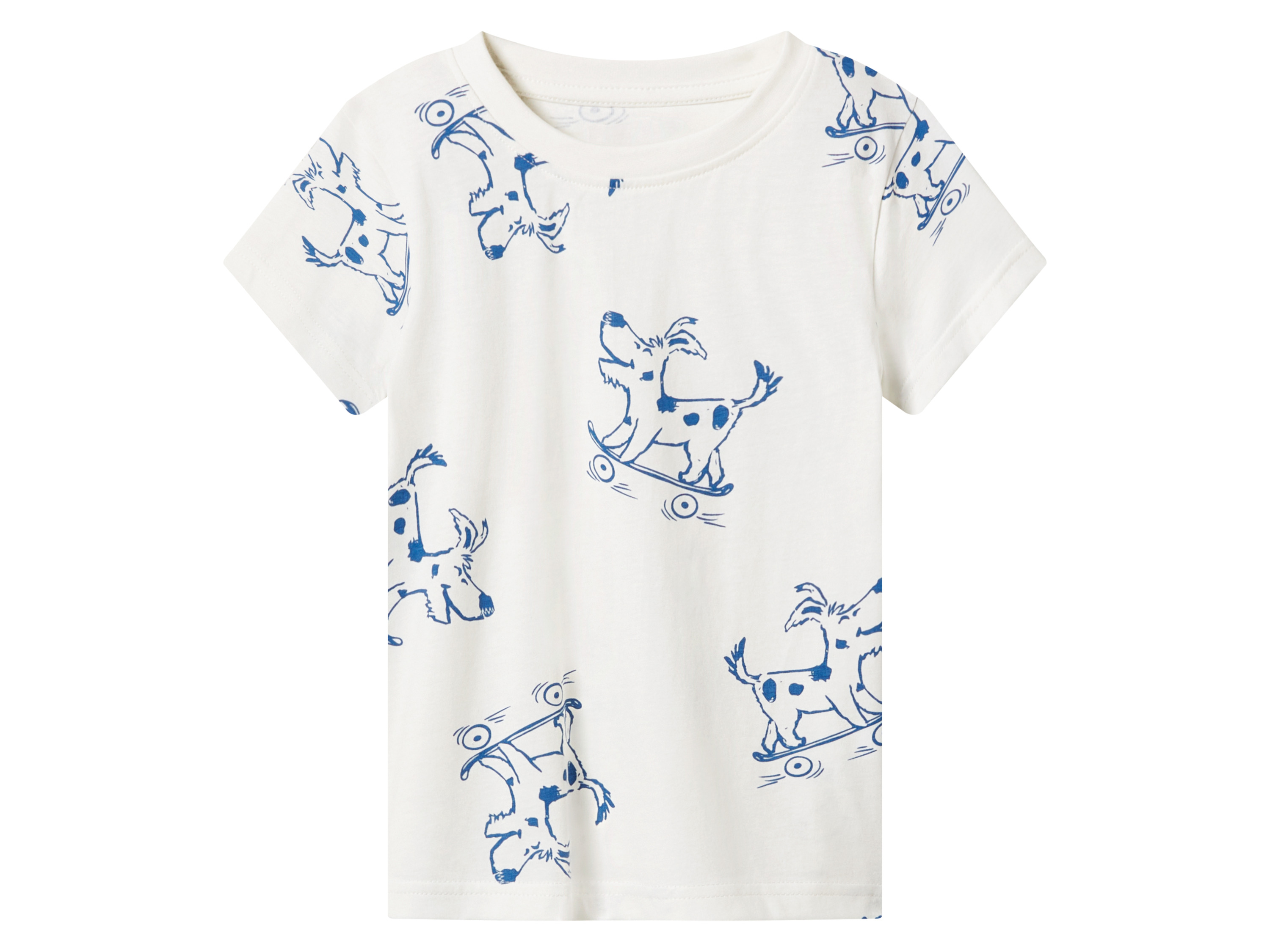 Thumbnail - lupilu® Kleinkinder T-Shirt, 2 Stück (weiß/blau, 122/128)