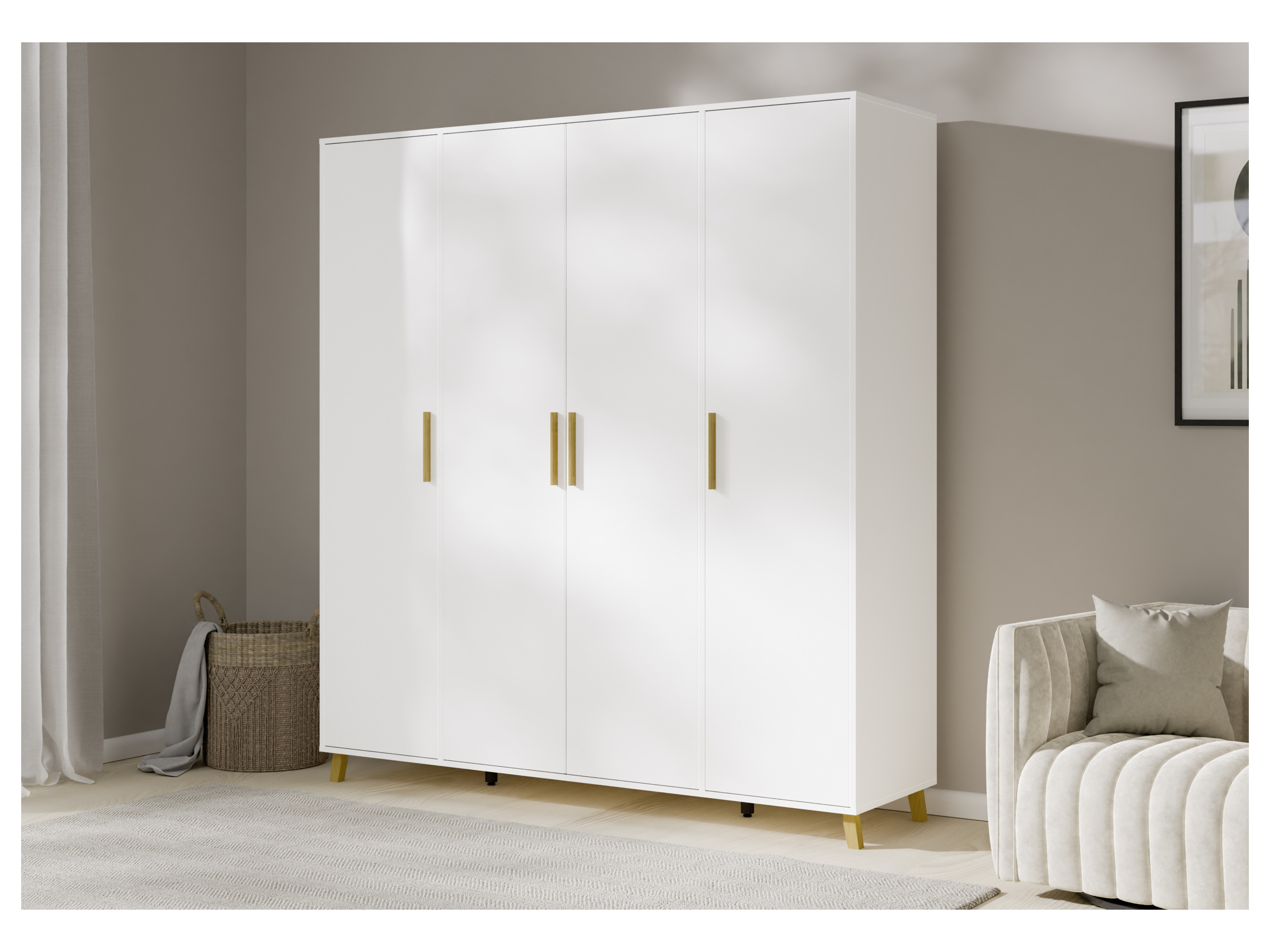 RAUCH BLUE Shinjo Drehtürenschrank (Premium-Zubehör, Weiß, Breite 187 cm / Höhe 203 cm) – Bild 2 von 4