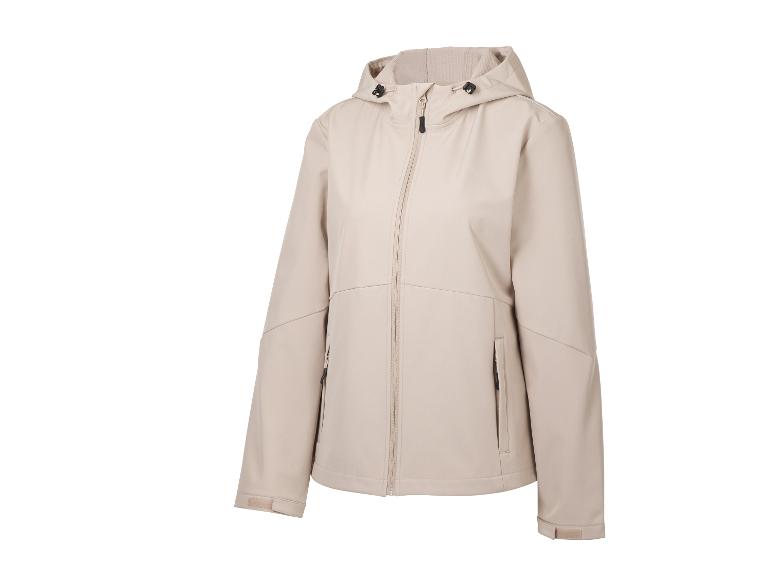 Beige Jacke mit Kapuze und Reißverschluss