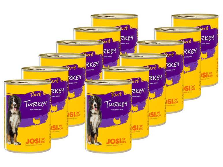 Gehe zu Vollbildansicht: JosiDog Hundenassnahrung Paté Turkey, 12 x 400 g - Bild 1