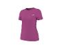 Fuchsiafarbenes kurzärmeliges Damen-Sport-T-Shirt mit kleinem Logo auf der Brust.