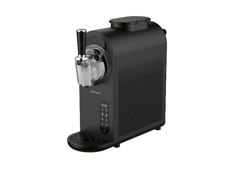 Schwarze Eismaschine mit Digitalanzeige und Spender.
