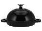 Schwarzer gusseiserner Topf Silvercrest mit Deckel.