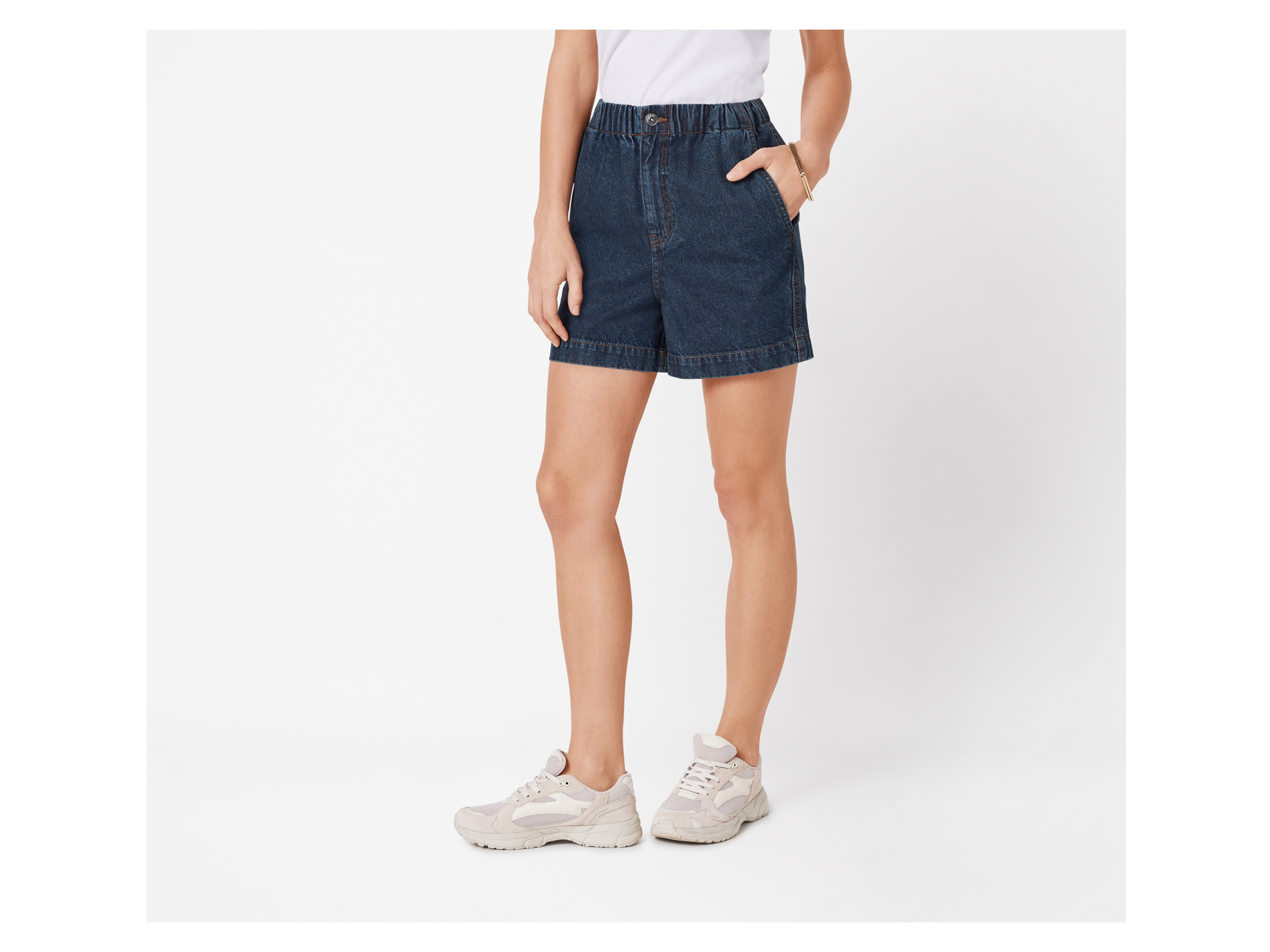 ESMARA® Damen Jeansshorts (Dunkelblau, 42) – Bild 2 von 3