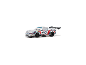 Ein silbernes Porsche 911 Carrera RSR Turbo Modellauto mit Martini Racing Lackierung.