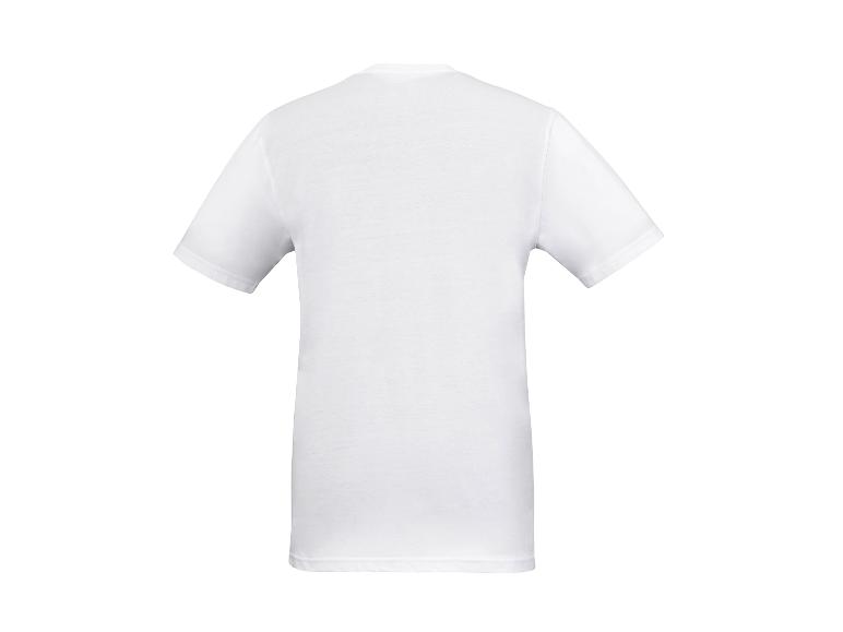 Rückenansicht eines schlichten weißen Kurzarm-T-Shirts.