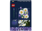 Baukasten-Blumenkasten mit Lavendel und Gänseblümchen, Montagedetails und Referenzbild.