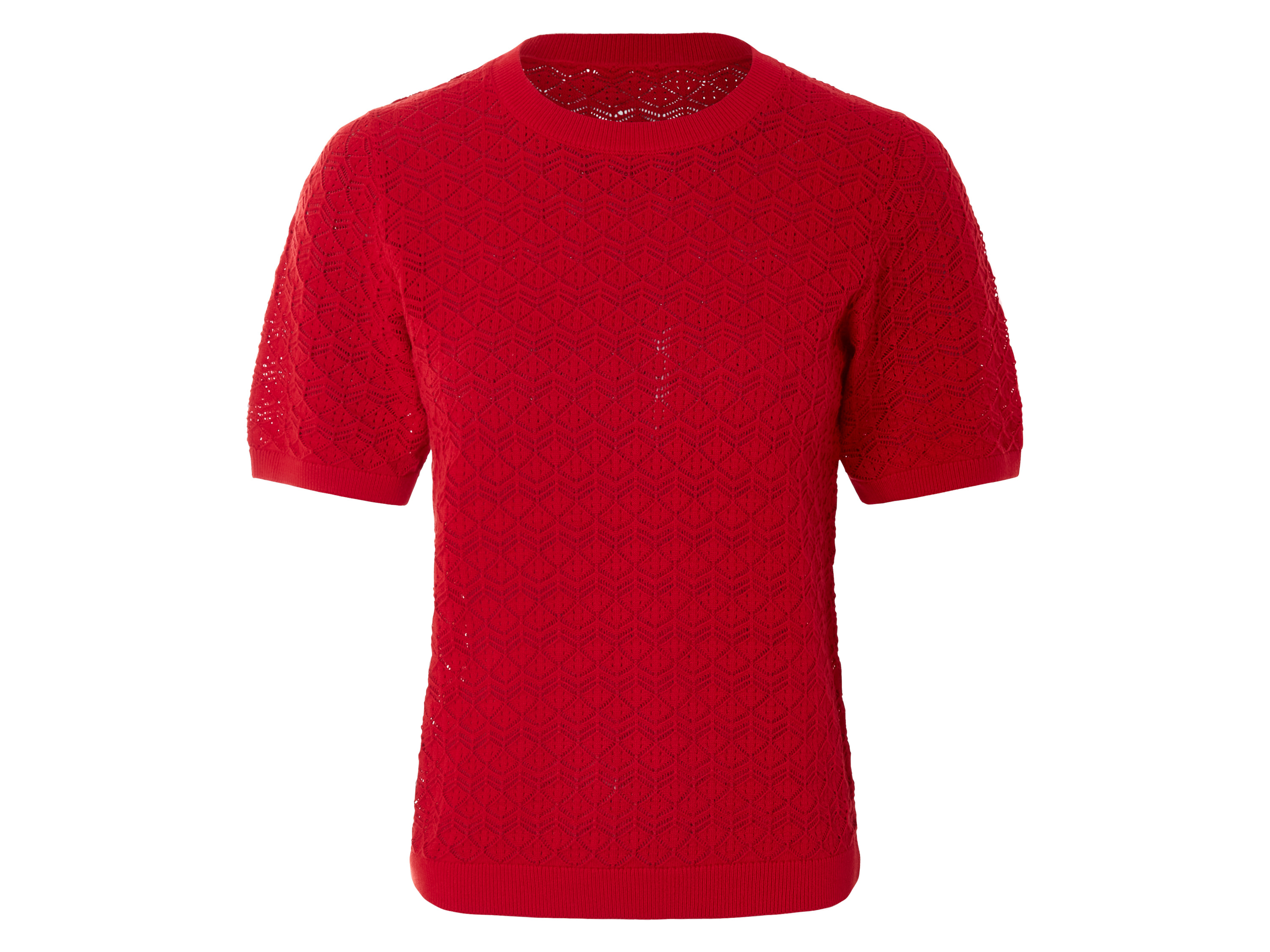 ESMARA® Damen Ajour-Pullover (Rot, L(44/46))