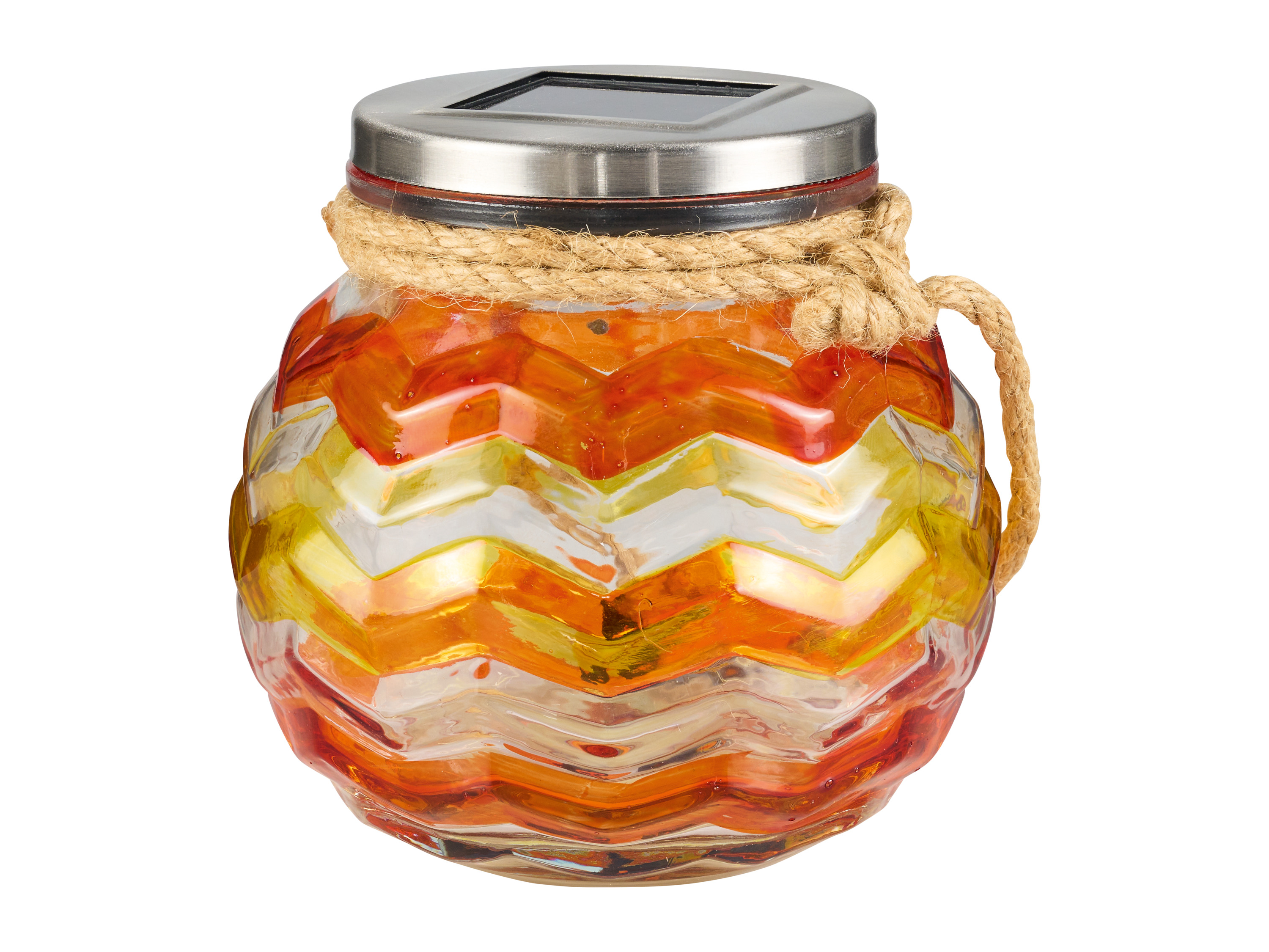 LIVARNO home Glas Solar bemalt oder Mosaik LED (Orange)““ | orange: Handbemalt Blau, rot: Mosaikverglasung Rot/gelb/grün