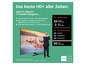 HD+ Fernsehpaket mit 26 privaten und 3 Ultra HD-Sendern, plus Zusatzfunktionen wie Mediatheken und UHD-Switch.