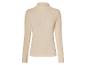 Beige geripptes Longsleeve mit Rollkragen.