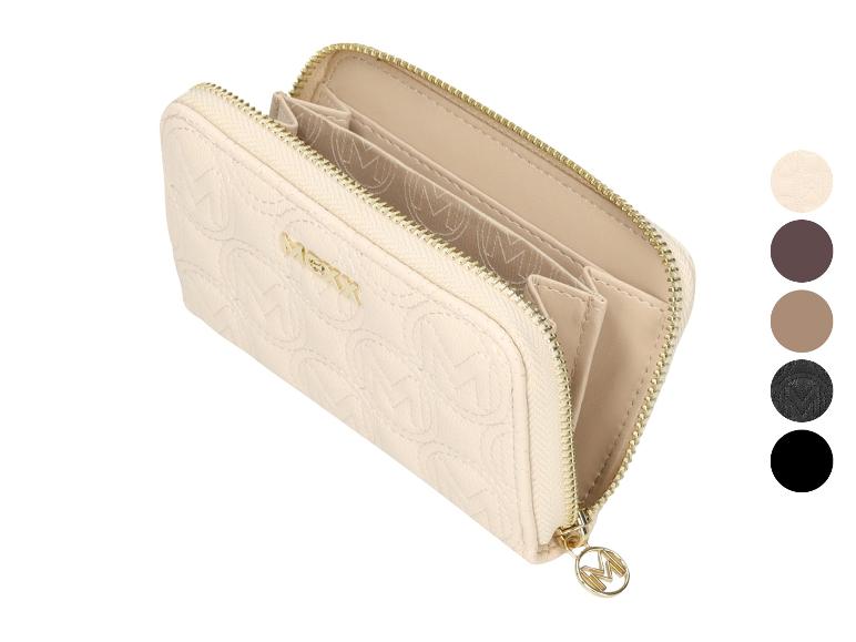 Mexx Damen-Geldbörse in Beige mit Reißverschluss und Logomuster