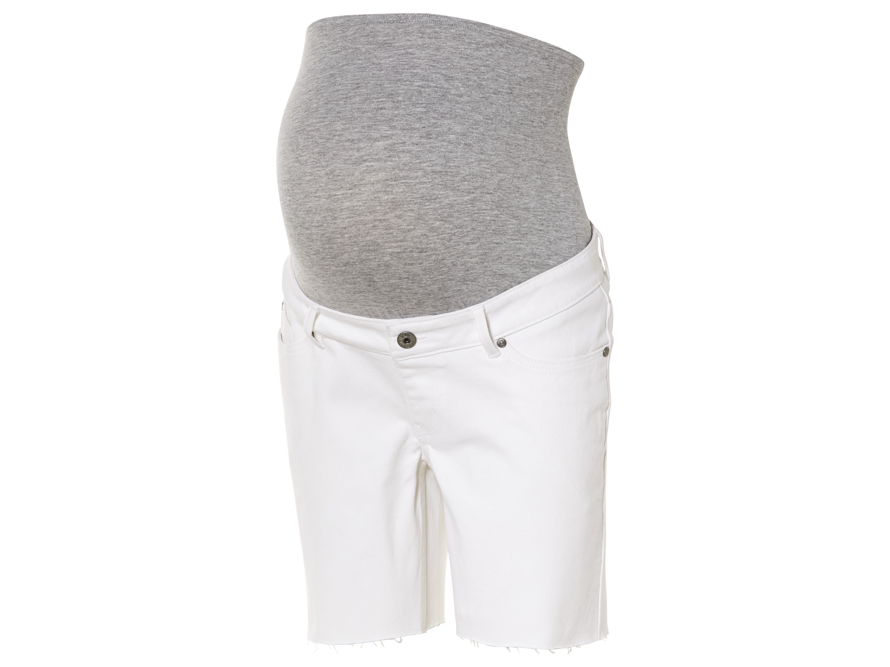 esmara® Damen Jeansshorts Umstand (Weiß, 48) | 04335747026539