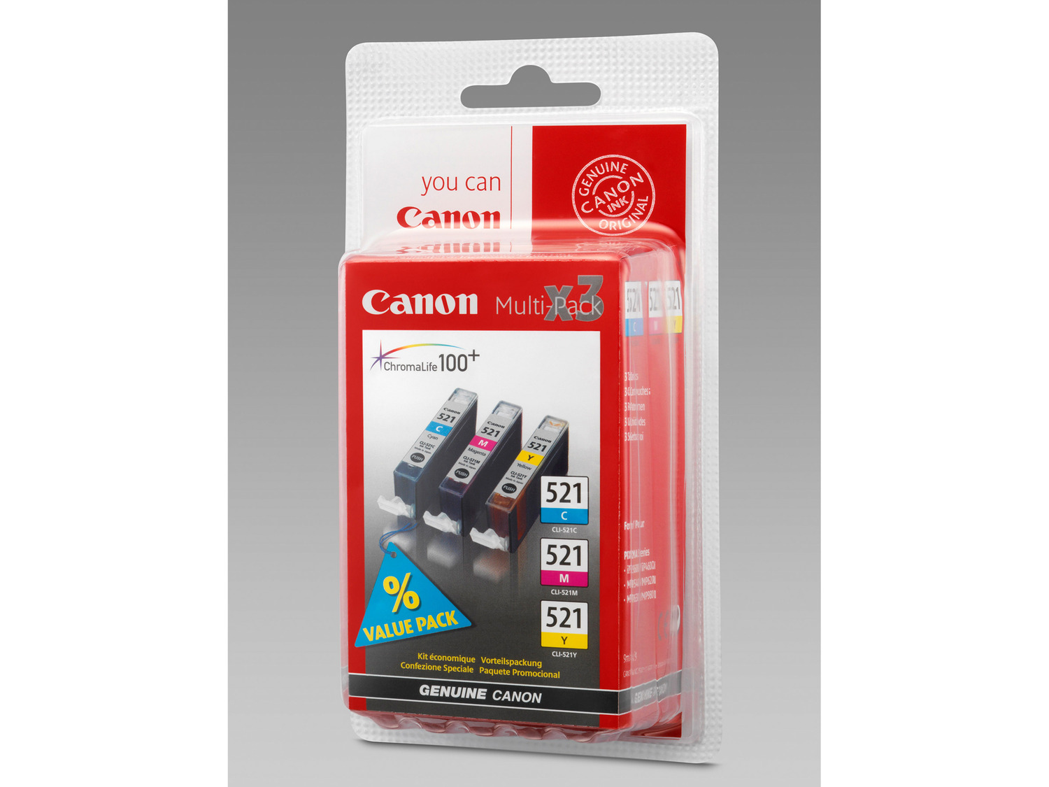 Canon »CLI-521« Multipack Tintenpatronen Cyan/Magenta/…