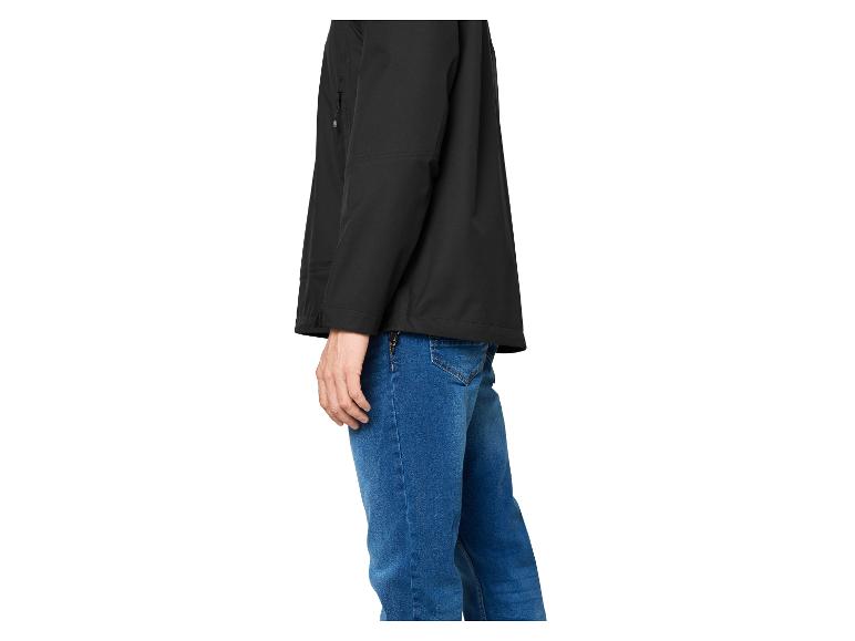 Schwarze Jacke und blaue Jeans, Seitenansicht