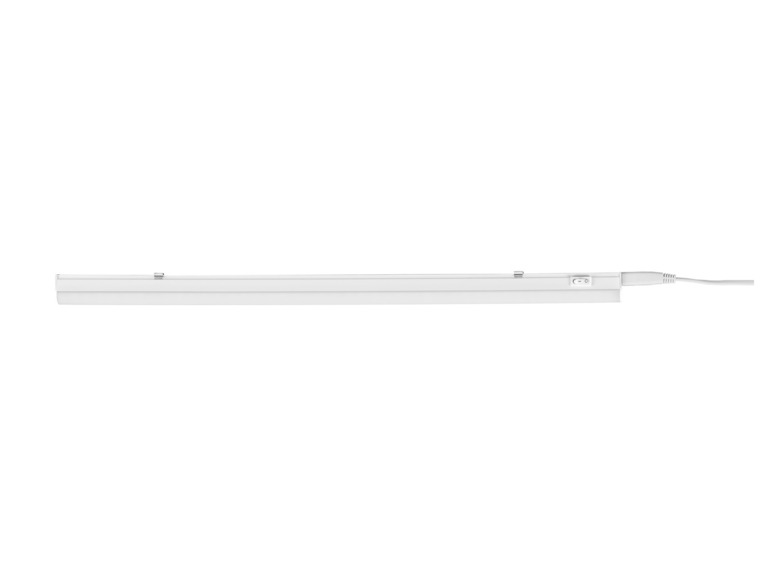 Eine weiße LED-Leuchte mit Schalter und Stecker.